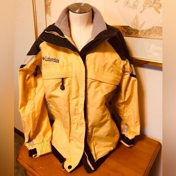 Columbia Women's Small Yellow Gray Ski Snowboard Jacket & Fleece Removable Vest - Picture 2 of 16